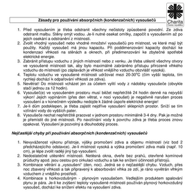 Zásady pro používání absorpčních vysoušečů