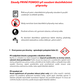 Zásady první pomoci při zasažení  desinfekčními přípravky