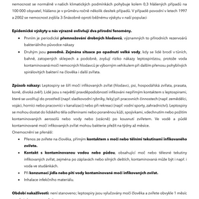 Leptospiróza a její prevence při záplavách