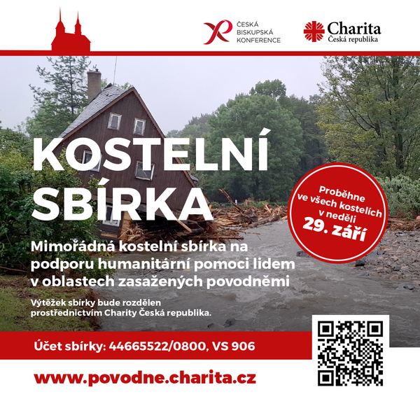 Kostelní sbírka pro oběti povodní 2024