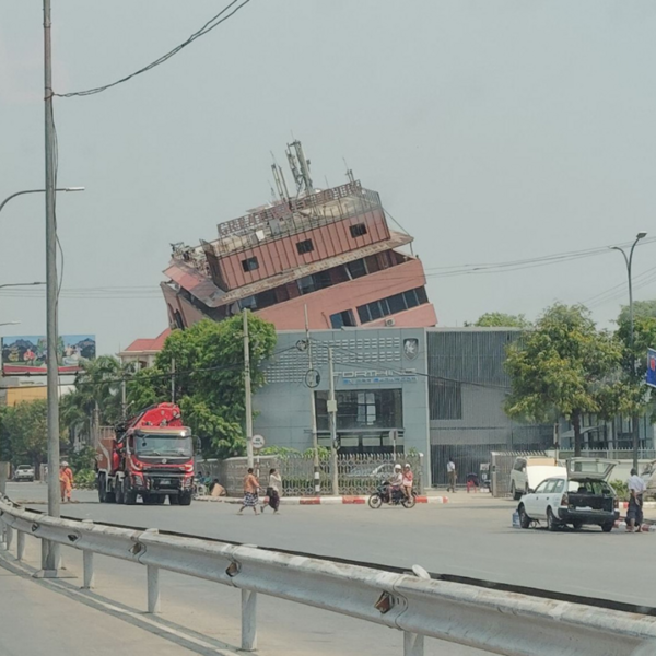 Následky zemětřesení, Great Wall Hotel, Mandalay, Maynmar, foto: Caritas in Myanmar