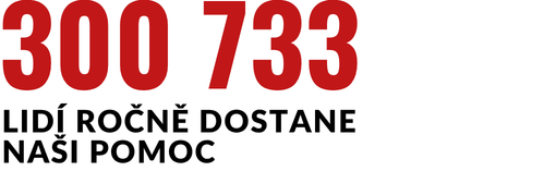 300 733 lidí ročně dostane  naši pomoc